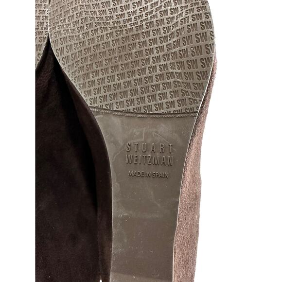 Stuart Weitzman women's vintage brown suede wedge heel size 8.5 N - Picture 8 of 9